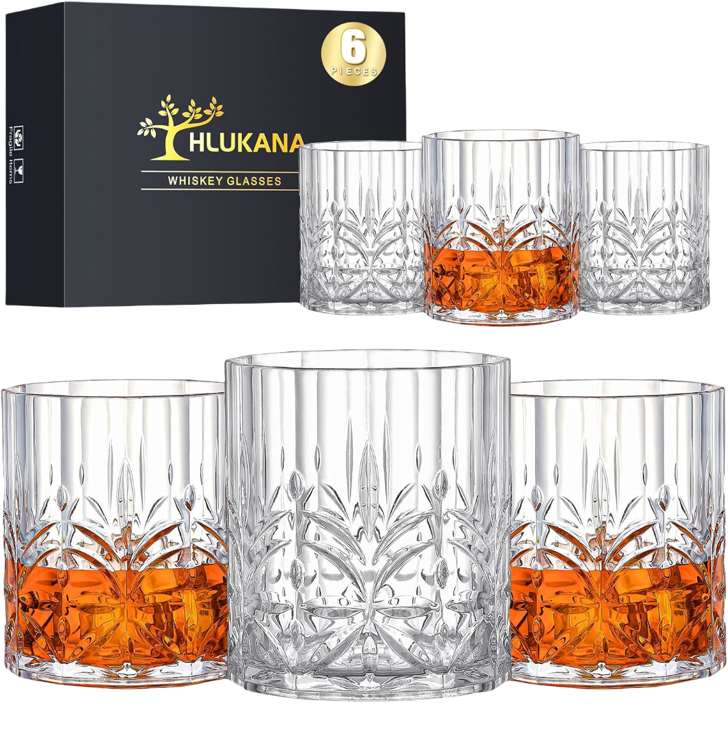 Unbreakable plastic whiskey tumblers that look like glass, perfect for outdoor use and family gatherings